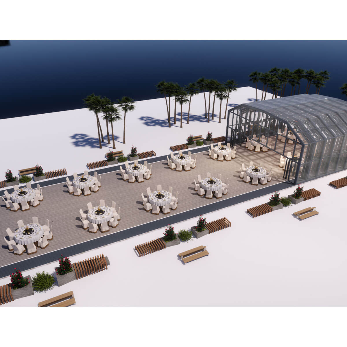 Large Span Restaurant Mobile Sunroom Addition Plans
